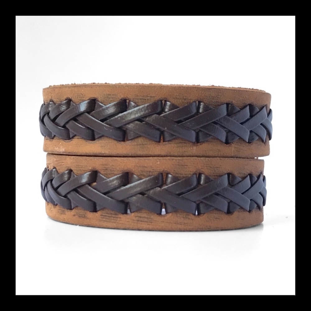 ❗️NEW❗️Genuine Leather Handcrafted Wood Grain Bracelet